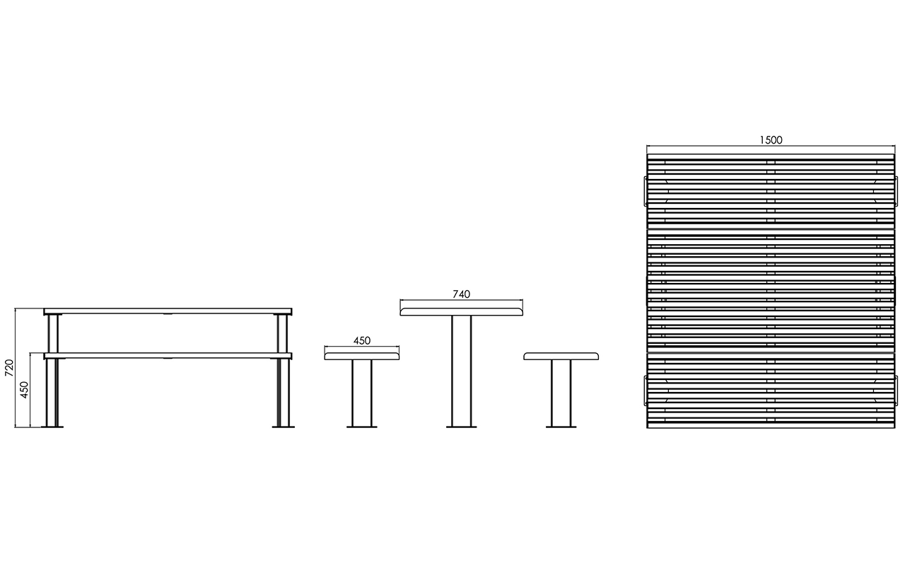 VITA SET - VITA SET - TAVOLO E PANCHE DA GIARDINO